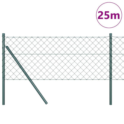 vidaXL Zaunpfosten Grün 25 x 0,6 m (60 x 60 mm Maschen) Stahl und PVC
