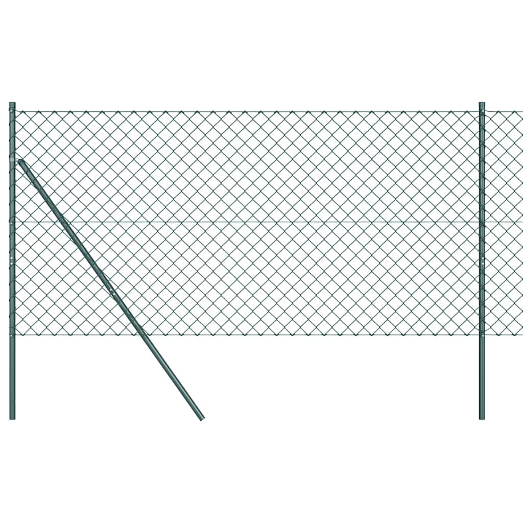vidaXL Zaunpfosten Grün 25 x 1,2 m (60 x 60 mm Netz) Stahl und PVC