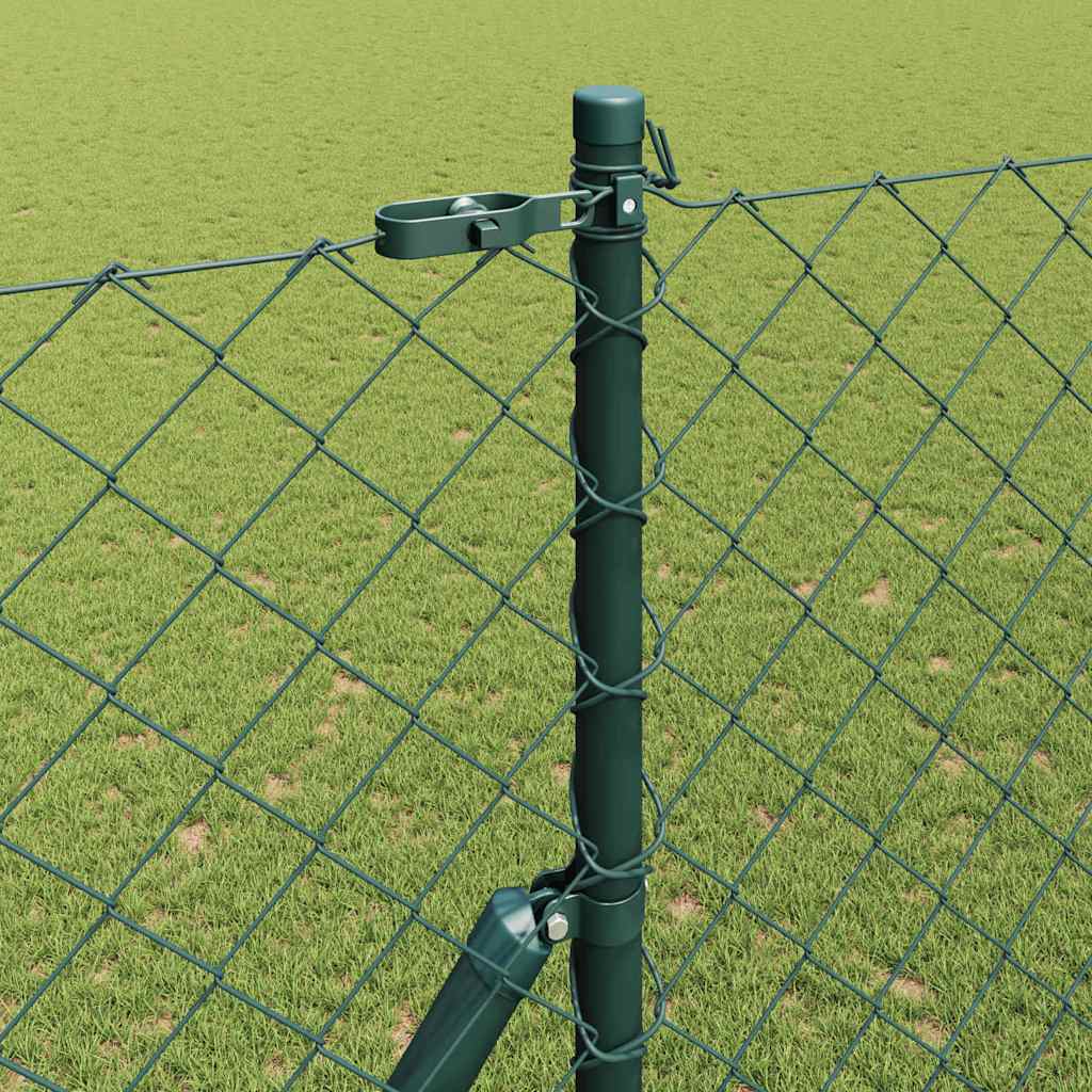 vidaXL Zaunpfosten Grün 1,5 x 25 m (60 x 60 mm Maschenweite) Stahl
