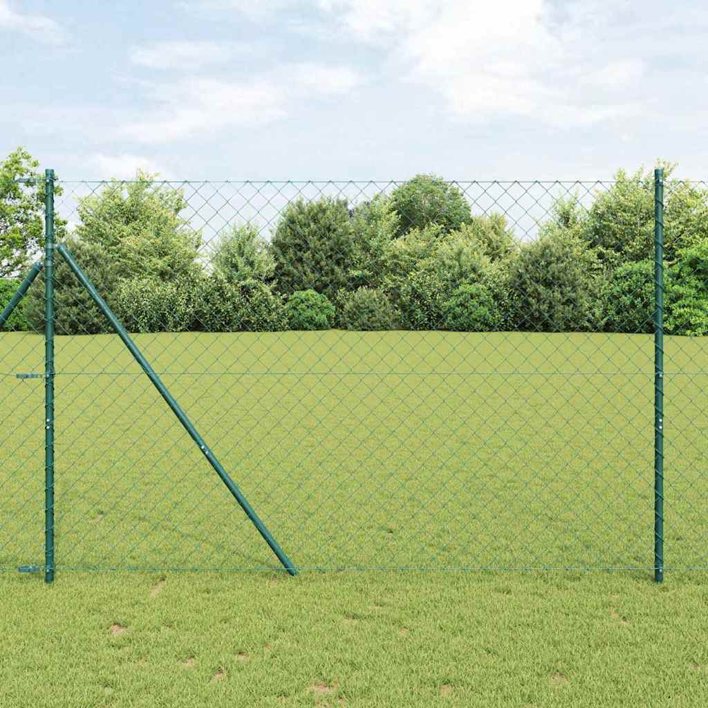 vidaXL Zaunpfosten Grün 1,5 x 25 m (60 x 60 mm Maschenweite) Stahl