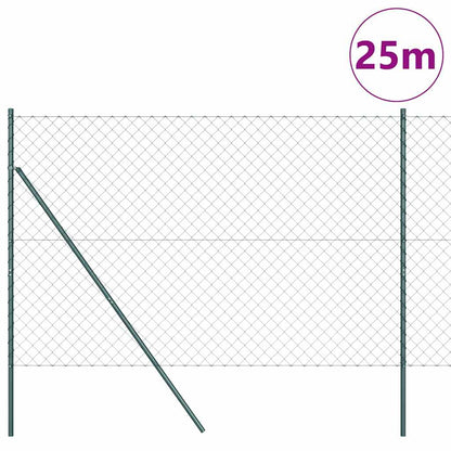 vidaXL Zaunpfosten Grün 25 x 1,6 m (60 x 60 mm Gewebe) Stahl und PVC