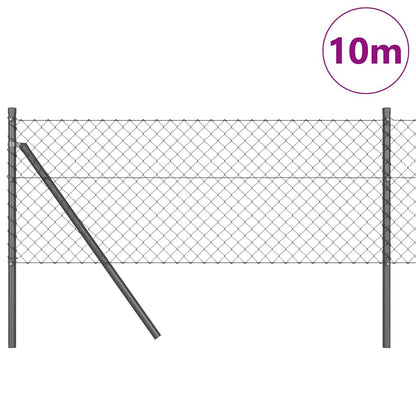 vidaXL Zaunpfosten Grau 10 x 0,8 m (40 x 40 mm Gitter) Stahl und PVC