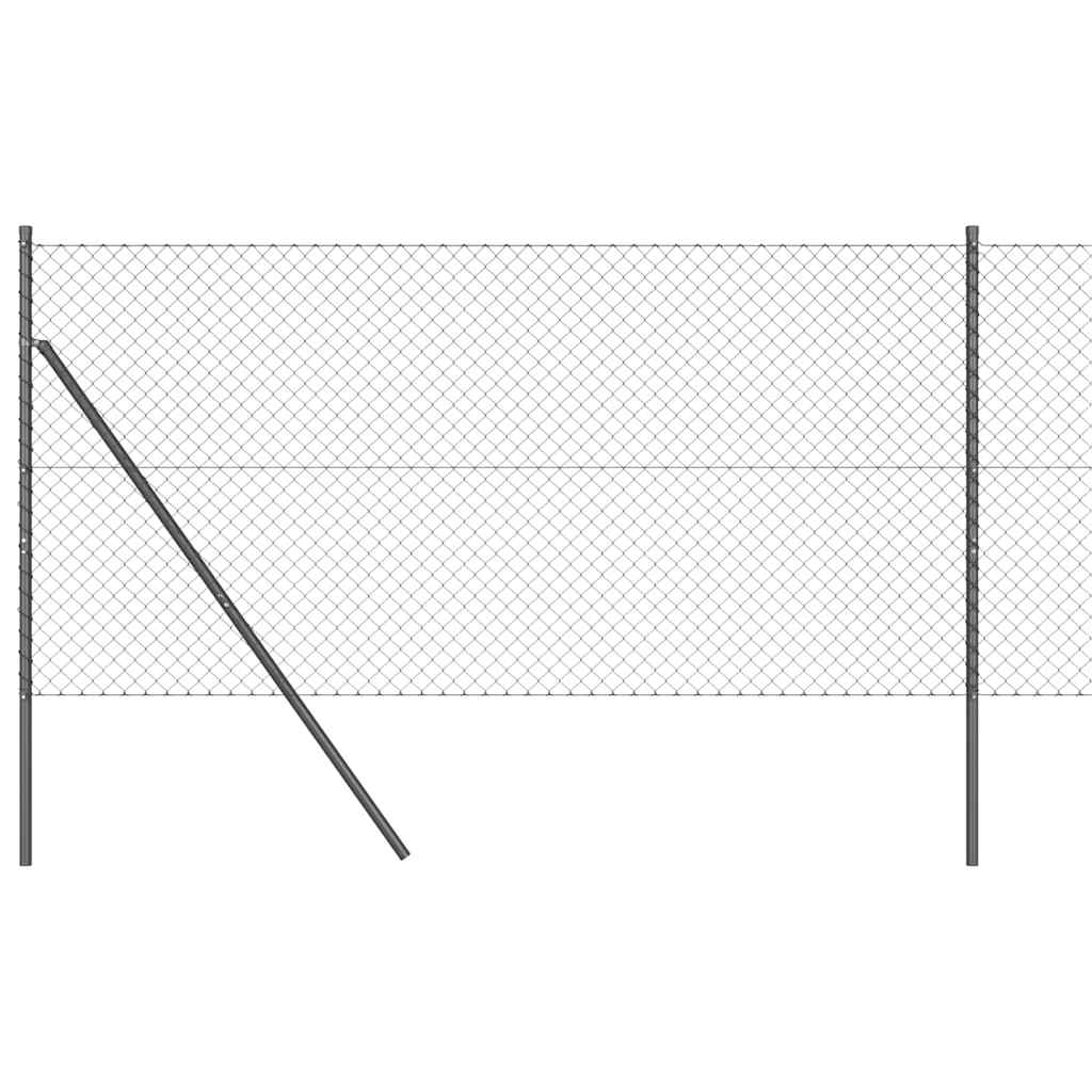 vidaXL Zaunpfosten Grau 10 x 1 m (40 x 40 mm Maschen) Stahl und PVC
