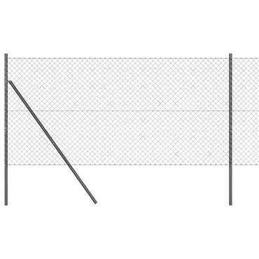 vidaXL Zaunpfosten Grau 10 x 1 m (40 x 40 mm Maschen) Stahl und PVC