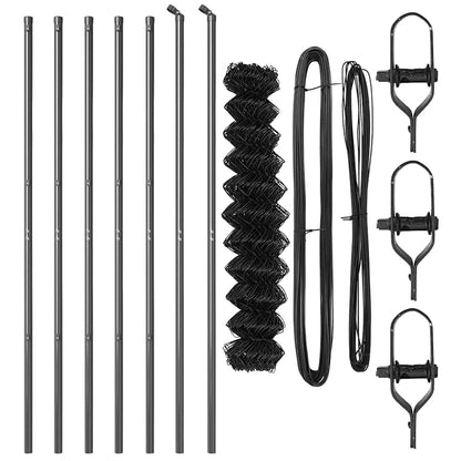 vidaXL Zaunpfosten Grau 10 x 1 m (40 x 40 mm Maschen) Stahl und PVC