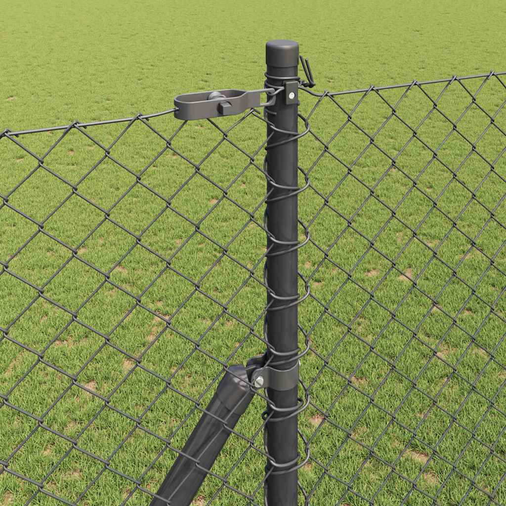 vidaXL Zaunpfosten Grau 10 x 1,5 m (40 x 40 mm Maschen) Stahl und PVC