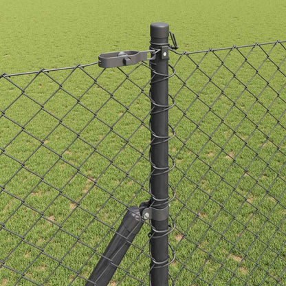 vidaXL Zaunpfosten Grau 10 x 1,5 m (40 x 40 mm Maschen) Stahl und PVC