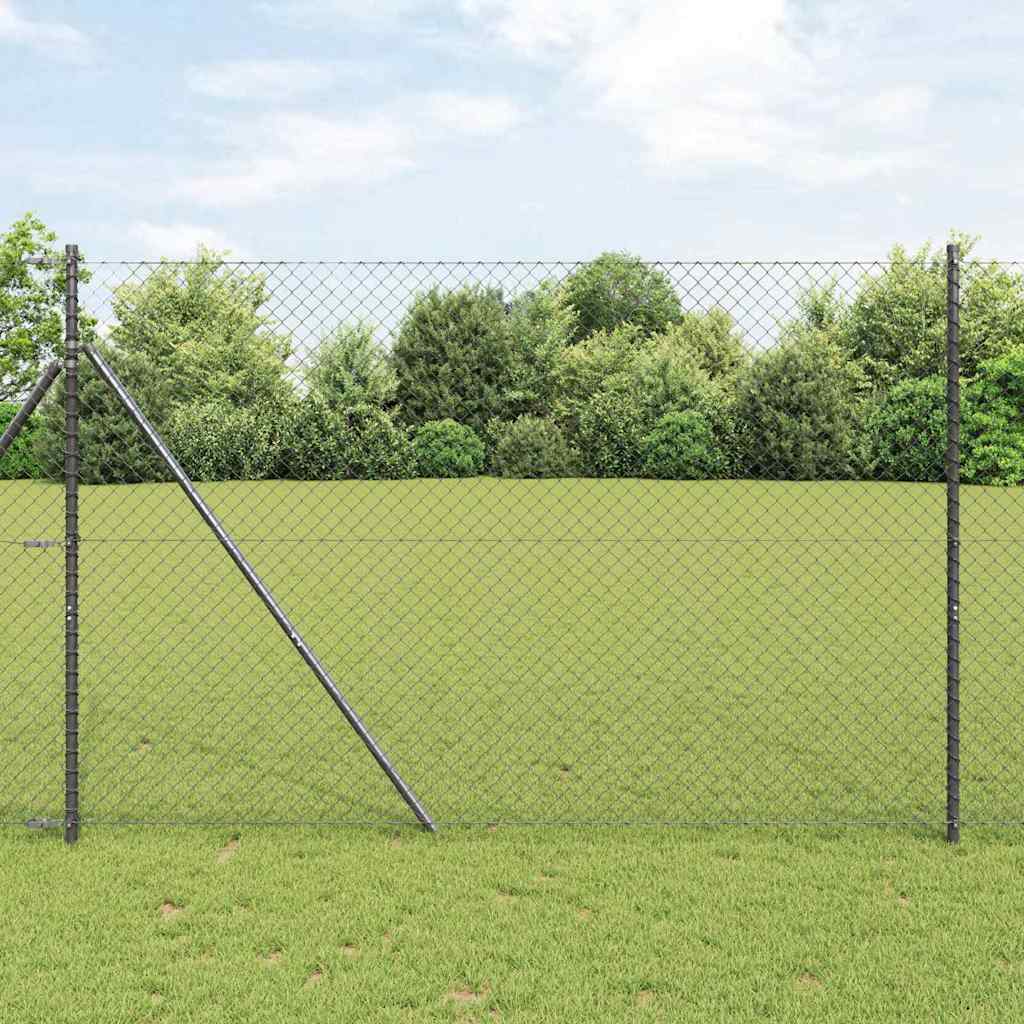 vidaXL Zaunpfosten Grau 10 x 1,6 m (40 x 40 mm Maschen) Stahl und PVC