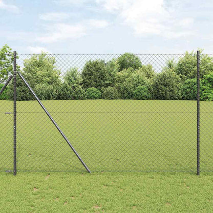 vidaXL Zaunpfosten Grau 10 x 1,6 m (40 x 40 mm Maschen) Stahl und PVC