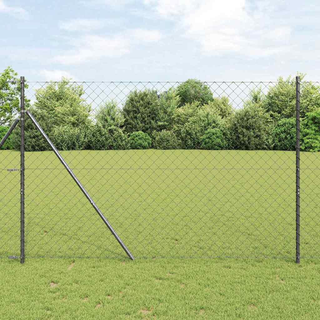 vidaXL Zaunpfosten Grau 10 x 1,6 m (60 x 60 mm Maschenweite)