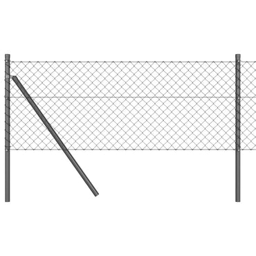 vidaXL Zaunpfosten Grau 25 x 0,4 m (40 x 40 mm Maschen) Stahl und PVC