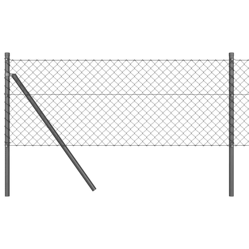 vidaXL Zaunpfosten Grau 25 x 0,8 m (40 x 40 mm Maschen) Stahl und PVC