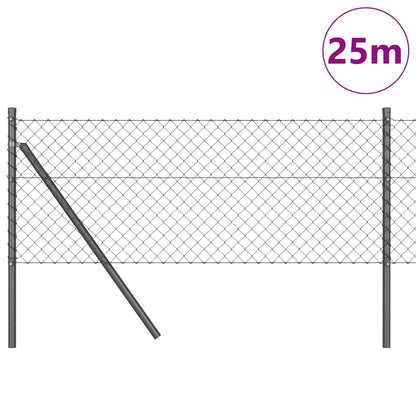 vidaXL Zaunpfosten Grau 25 x 0,8 m (40 x 40 mm Maschen) Stahl und PVC