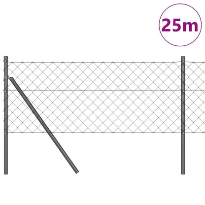 vidaXL Zaunpfosten Grau 25 x 0,6 m (60 x 60 mm Maschen) Stahl und PVC