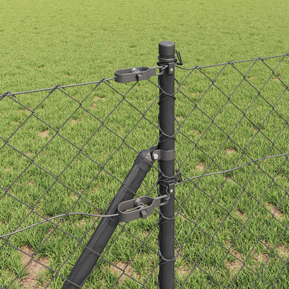 Zaunpfosten Grau 25 x 0,8 m (60 x 60 mm Netz) Stahl