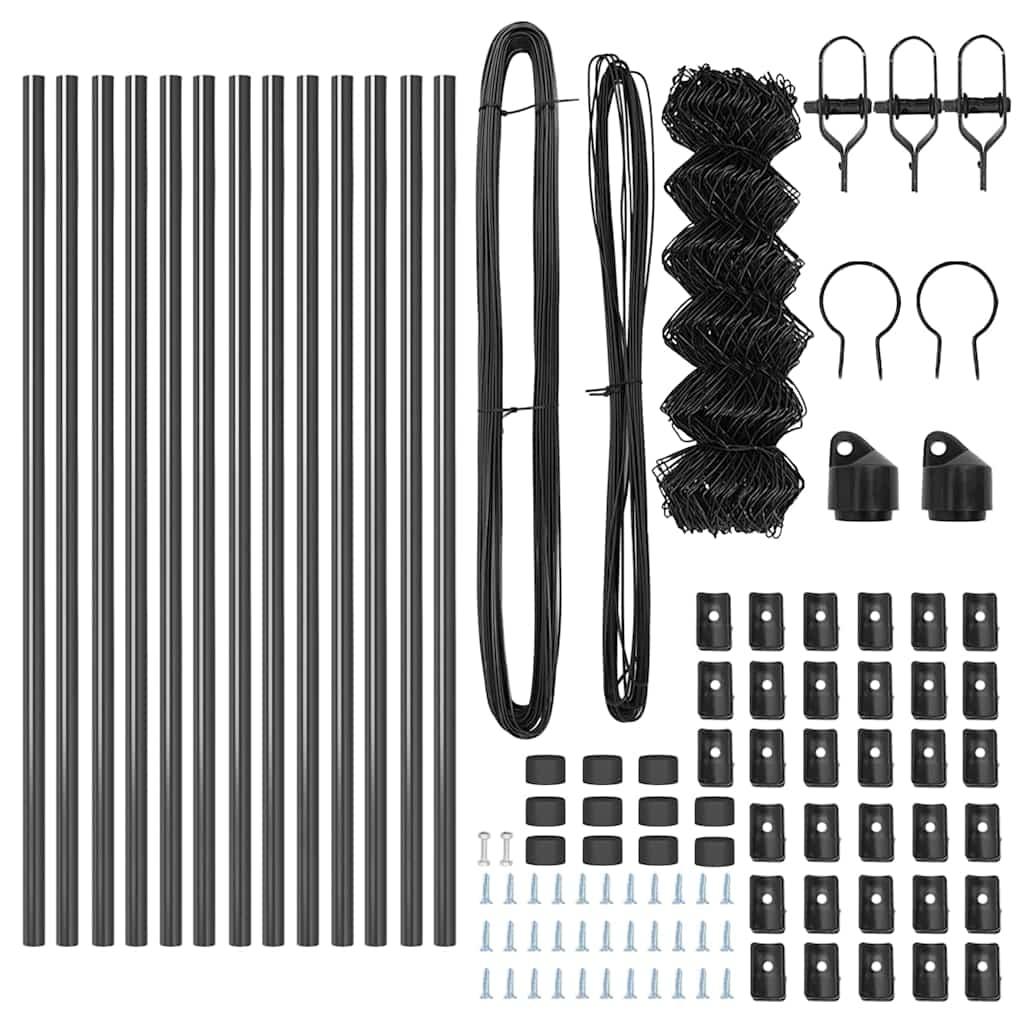 Zaunpfosten Grau 25 x 0,8 m (60 x 60 mm Netz) Stahl