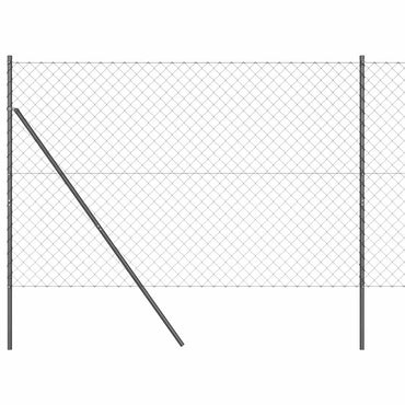 vidaXL Zaunpfosten Grau 25 x 1,6 m (60 x 60 mm Gewebe) Stahl und PVC