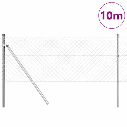 vidaXL Zaunpfosten Silber 10 x 0,6 m (40 x 40 mm Maschen) Stahl