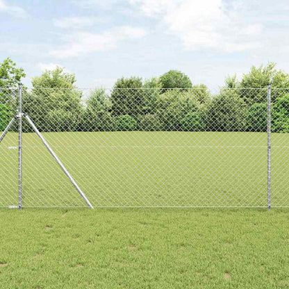 vidaXL Zaunpfosten Silber 10 x 1 m (40 x 40 mm Maschen) Stahl