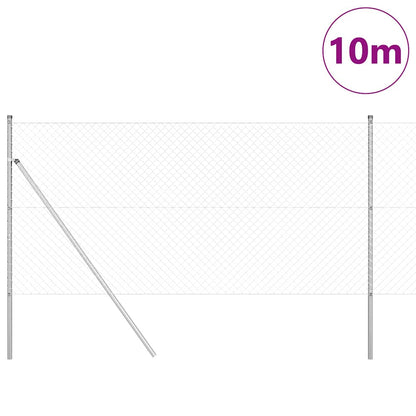 vidaXL Zaunpfosten Silber 10 x 1 m (40 x 40 mm Maschen) Stahl