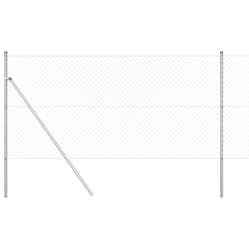vidaXL Zaunpfosten Silber 10 x 1,2 m (40 x 40 mm Maschenweite) Stahl