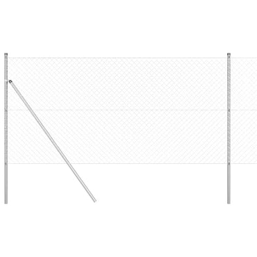 vidaXL Zaunpfosten Silber 10 x 1,2 m (40 x 40 mm Maschenweite) Stahl