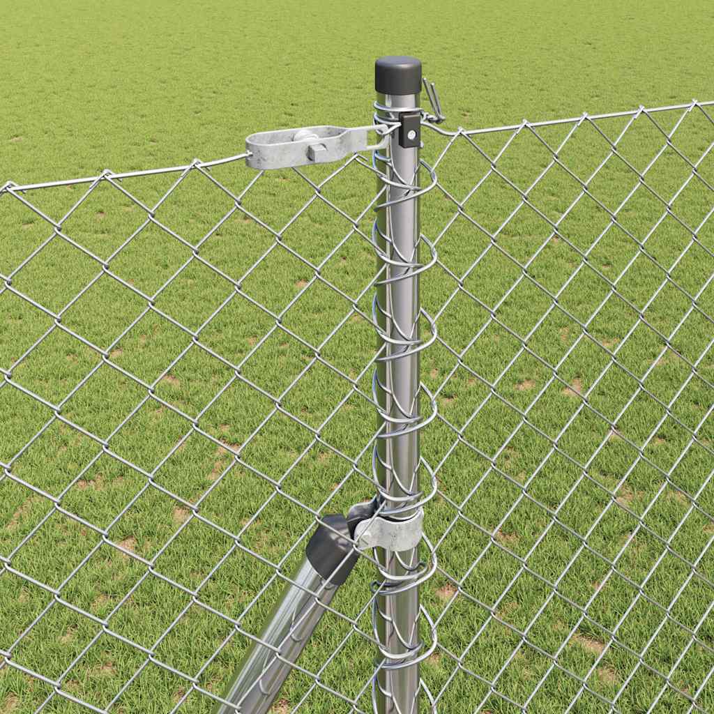 vidaXL Zaunpfosten Silber 10 x 1,5 m (40 x 40 mm Maschen) Stahl