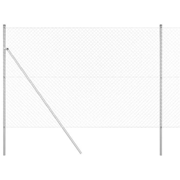 vidaXL Zaunpfosten Silber 10 x 1,5 m (40 x 40 mm Maschen) Stahl