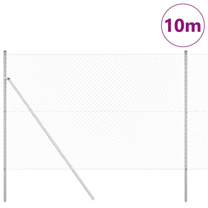 vidaXL Zaunpfosten Silber 10 x 1,5 m (40 x 40 mm Maschen) Stahl