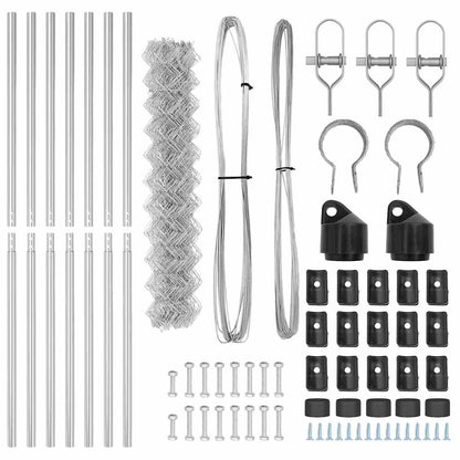 Zaunpfosten Silber 10 x 1,6 m (40 x 40 mm Maschen) Stahl
