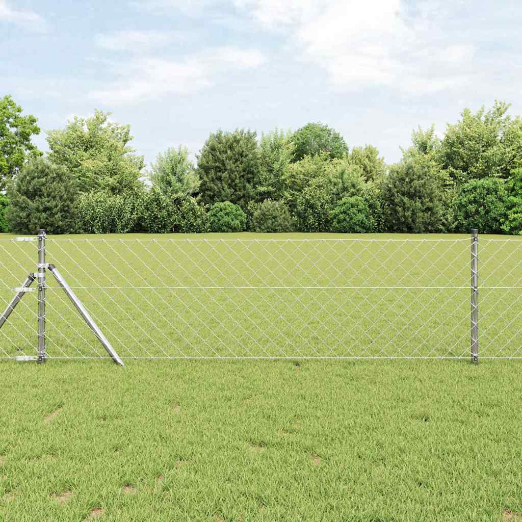 vidaXL Zaunpfosten Silber 10 x 0,4 m (60 x 60 mm Maschen) Stahl
