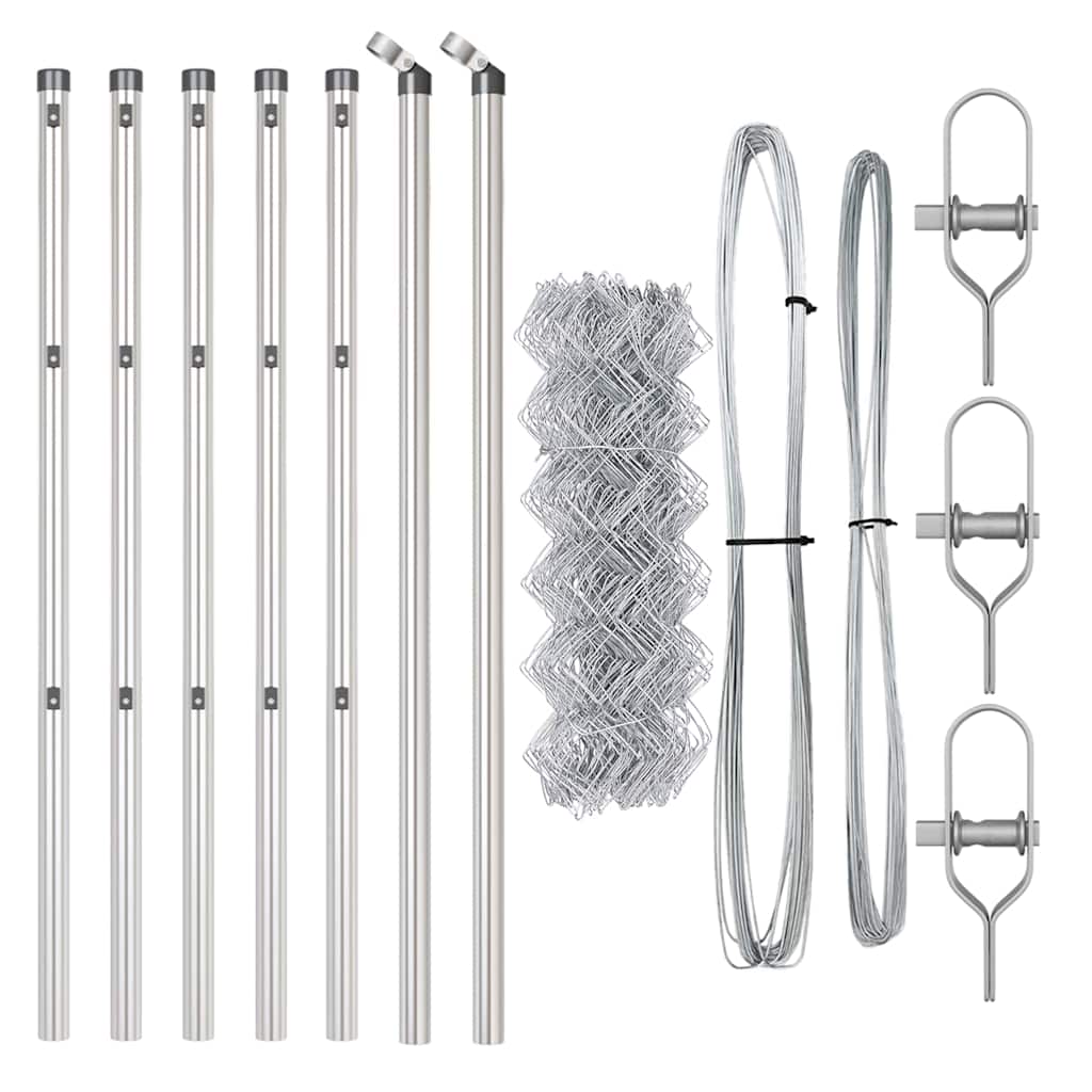 Zaunpfosten Silber 10 x 0,8 m (60 x 60 mm Maschen) Stahl