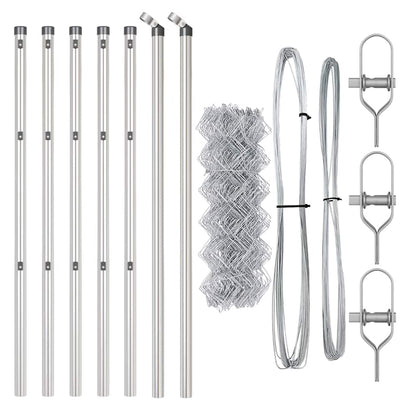 Zaunpfosten Silber 10 x 0,8 m (60 x 60 mm Maschen) Stahl