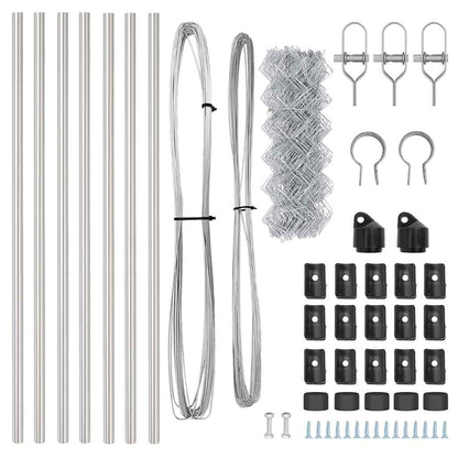 Zaunpfosten Silber 10 x 0,8 m (60 x 60 mm Maschen) Stahl