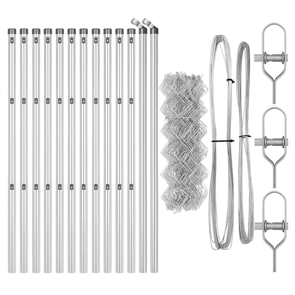 Zaunpfosten Silber 25 x 0,8 m (40 x 40 mm Maschen) Stahl