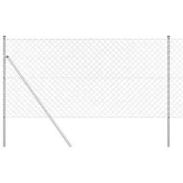 vidaXL Zaunpfosten Silber 25 x 1 m (60 x 60 mm Maschen) Stahl