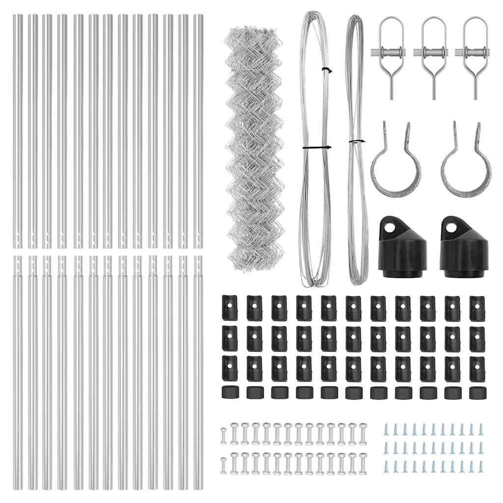 Zaunpfosten Silber 25 x 1 m (60 x 60 mm Maschen) Stahl