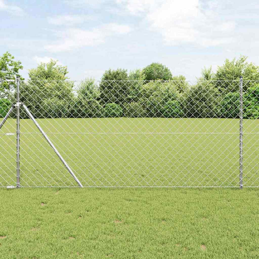 vidaXL Zaunpfosten Silber 25 x 1,2 m (60 x 60 mm Netz) Stahl