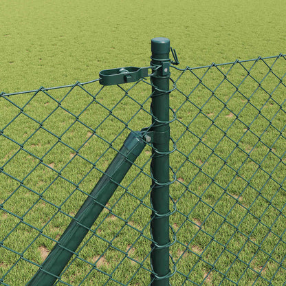 vidaXL Zaunpfosten Grün 10 x 1 m (40 x 40 mm Maschen) Stahl und PVC