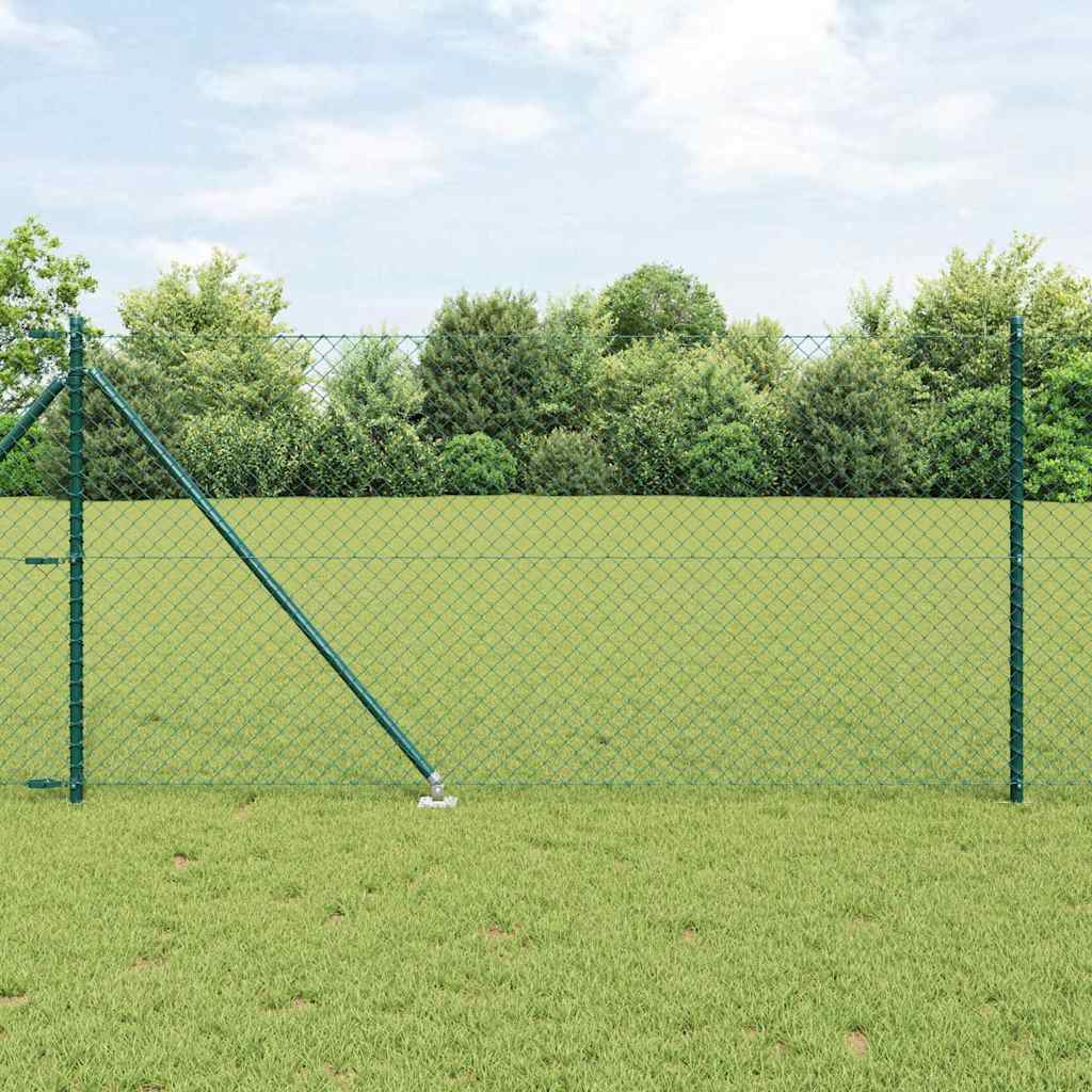 vidaXL Zaunpfosten Grün 10 x 1 m (40 x 40 mm Maschen) Stahl und PVC