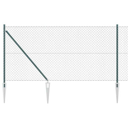 vidaXL Zaunpfosten Grün 10 x 1 m (40 x 40 mm Maschen) Stahl und PVC