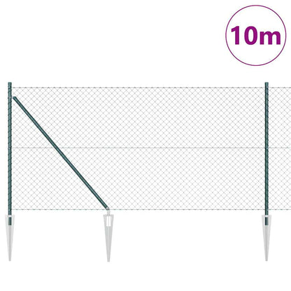 vidaXL Zaunpfosten Grün 10 x 1 m (40 x 40 mm Maschen) Stahl und PVC