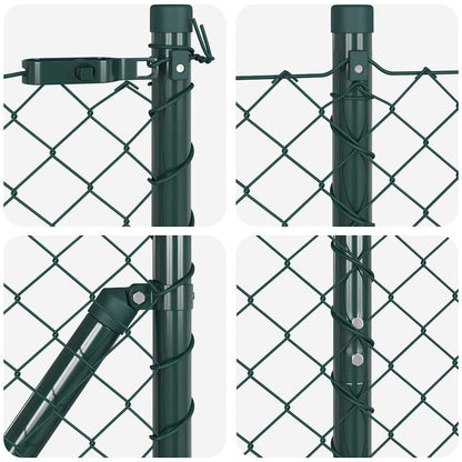 vidaXL Zaunpfosten Grün 10 x 1,6 m (40 x 40 mm Maschen) Stahl und PVC
