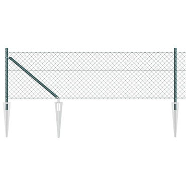 vidaXL Zaunpfosten Grün 10 x 0,4 m (60 x 60 mm Maschen) Stahl und PVC