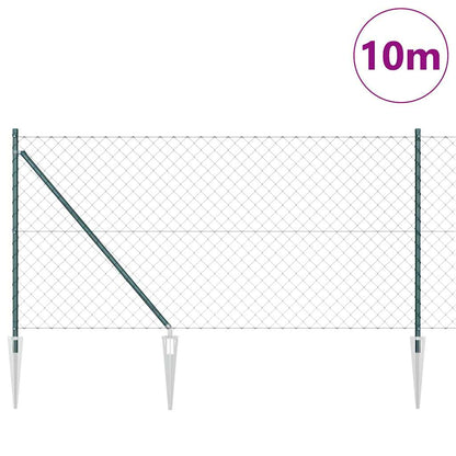 vidaXL Zaunpfosten Grün 10 x 1 m (60 x 60 mm Maschen) Stahl und PVC