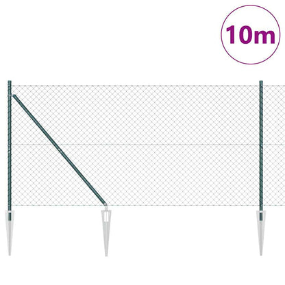 vidaXL Zaunpfosten Grün 10 x 1,4 m (60 x 60 mm Netz) Stahl und PVC