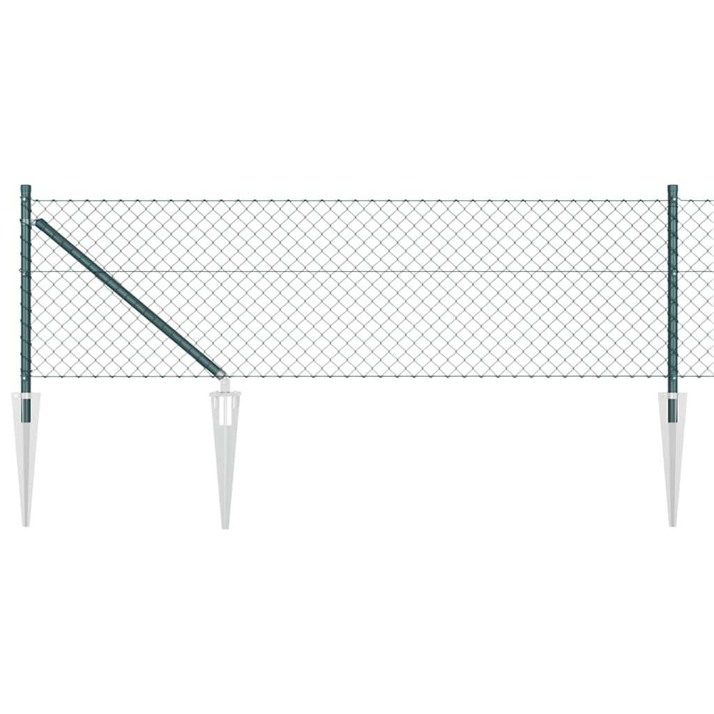 vidaXL Zaunpfosten Grün 25 x 0,4 m (40 x 40 mm Maschen) Stahl und PVC