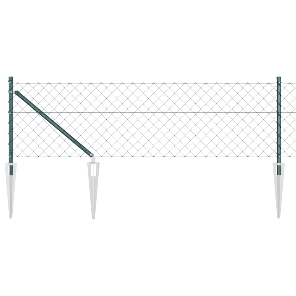 vidaXL Zaunpfosten Grün 25 x 0,6 m (40 x 40 mm Maschen) Stahl und PVC