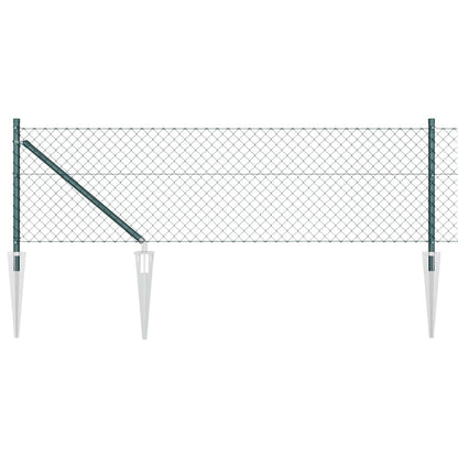 vidaXL Zaunpfosten Grün 25 x 0,4 m (60 x 60 mm Maschen) Stahl und PVC