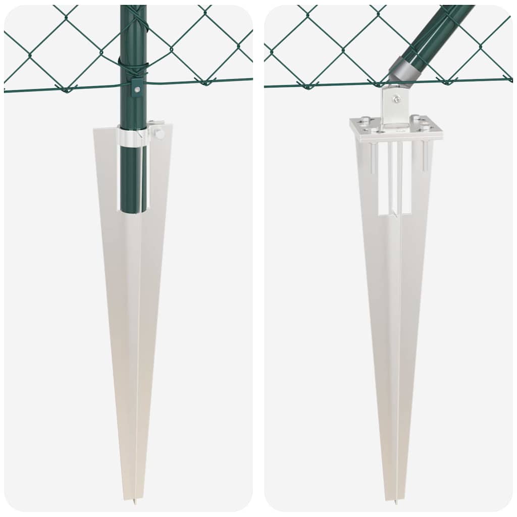 vidaXL Zaunpfosten Grün 25 x 1,2 m (60 x 60 mm Netz) Stahl und PVC